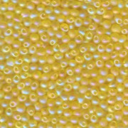 Miyuki Tropfen Perlen 3,4mm 0136FR transparent rainbow matt Yellow 10gr