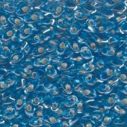 Miyuki Long Magatama Perlen 4x7mm ca8,5gr 0018 transparent silverlined Blue Topaz