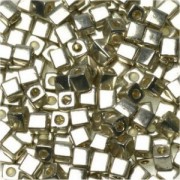 Miyuki Würfel Perlen, Cube, Square Beads 4mm 0961 bright plated Sterling 20gr