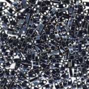 Miyuki Quarter Tila Beads 5x1.5mm metallic light Gunmetall ca. 7gr