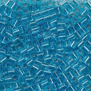 Miyuki Würfel Perlen, Cube, Square Beads 4mm 0018 transparent silverlined Blue Topaz 25gr