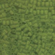 Miyuki Würfel Perlen, Cube, Square Beads 4mm 0143F transparent matt Lime 25gr