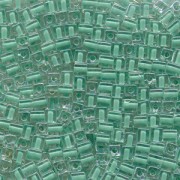 Miyuki Würfel Perlen, Cube, Square Beads 1,8mm 0219 insinde colorlined Aqua 12gr