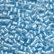 Miyuki Würfel Perlen, Cube, Square Beads 4mm 0220 insinde colorlined Ice Blue 20gr