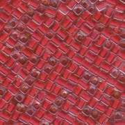 Miyuki Würfel Perlen, Cube, Square Beads 4mm 0226 insinde colorlined Red 20gr