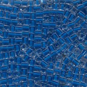 Miyuki Würfel Perlen, Cube, Square Beads 1,8mm 0238 insinde colorlined Royal Blue 12gr