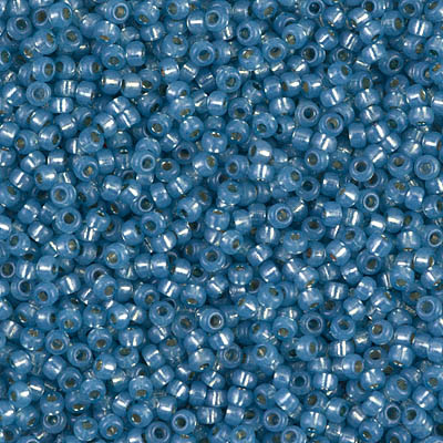 Miyuki Rocailles Perlen 1,5mm 4242 Duracoat Silverlined Powder Blue ca 11gr