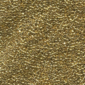 Miyuki Delica Perlen 1,3mm DBS0034 metallic 24 Karat Hamilton Gold plated 5gr
