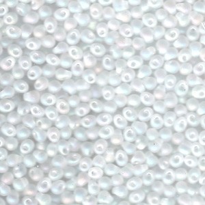 Miyuki Tropfen Perlen 3,4mm 0131FR transparent rainbow matt Clear 10gr