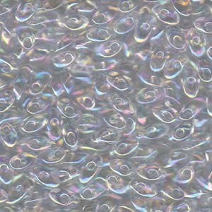 Miyuki Long Magatama Perlen 4x7mm ca8,5gr 0250 transparent rainbow Clear