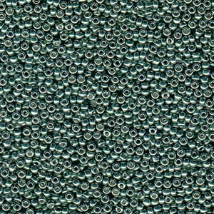 Miyuki Rocailles Perlen 1,5mm 4215 Duracoat galvanized Sea Green ca 11gr