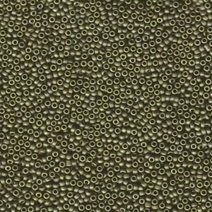 Miyuki Rocailles Perlen 1,5mm 2032 metallic matte Olive Gold ca 11gr