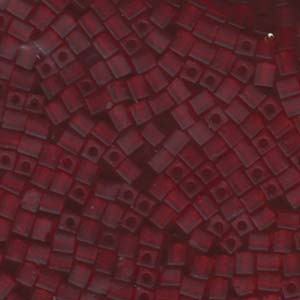 Miyuki Würfel Perlen, Cube, Square Beads 4mm 0141F transparent matt Dark Red 20gr