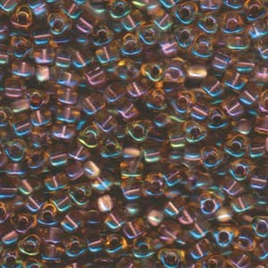 Miyuki Dreieck Perlen, Triangle Beads 5mm 1167 transparent cololined Amber Lilac 12gr