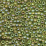 Miyuki Rocailles Perlen 4mm 143FR transparent matt rainbow Chartreuse 20gr