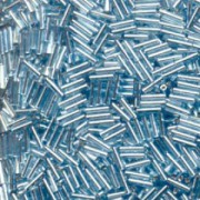 Miyuki Stäbchen Perlen Bugle Beads 3mm 0018 transparent silverlined Blue Topaz 10gr