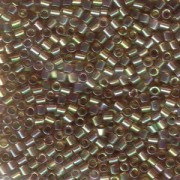 Miyuki Delica Perlen 3mm DBL0122 transparent rainbow Light Brown ca 6,8 Gr.