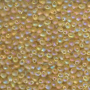 Miyuki Tropfen Perlen 3,4mm 0132FR transparent rainbow matt Light Gold 10gr
