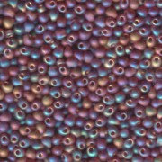 Miyuki Tropfen Perlen 3,4mm 0134FR transparent rainbow matt Plum Amber 10gr