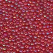 Miyuki Tropfen Perlen 3,4mm 0140FR transparent rainbow matt Red 10gr