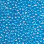 Miyuki Tropfen Perlen 3,4mm 0148FR transparent rainbow matt Blue Topaz 10gr