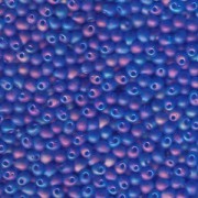 Miyuki Tropfen Perlen 3,4mm 0150FR transparent rainbow matt Sapphire Blue 10gr