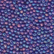 Miyuki Tropfen Perlen 3,4mm 0151FR transparent rainbow matt Cobalt Blue 10gr
