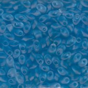 Miyuki Long Magatama Perlen 4x7mm ca8,5gr 0148F transparent matt Blue Topaz