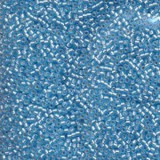 Miyuki Delica Perlen 1,6mm DB0692 transparent silverlined semi matt Sky Blue 5gr