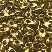 Miyuki Long Magatama Perlen 4x7mm ca8,5gr 0193 plated light 24 Karat Gold