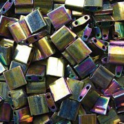 Miyuki Tila Perlen 5mm rainbow metallic Purple Gold TL0188 ca 7,2gr