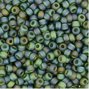 Miyuki Rocailles Perlen 2,2mm 0158FR oder 9660-984 transparent matt rainbow light Green ca 10gr