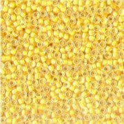 Miyuki Rocailles Perlen 2,2mm 0202 oder 9660-094 inside  colorlined golden Yellow ca 10gr