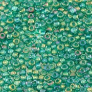 Miyuki Rocailles Perlen 2,2mm 2458 oder 9660-614 transparent rainbow blue zircon ca 10gr