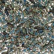 Miyuki Quarter Tila Beads 5x1.5mm metallic matt rainbow Patina ca. 7gr