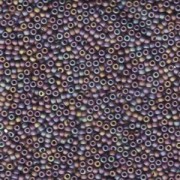 Miyuki Rocailles Perlen 2mm 0135FR transparent rainbow matt Dark Plum 12gr