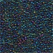 Miyuki Rocailles Perlen 2mm 0455 metallic rainbow Green Blue Violet 12gr