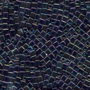 Miyuki Würfel Perlen, Cube, Square Beads 3mm 0401R opaque rainbow Black 20gr