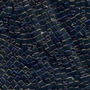 Miyuki Würfel Perlen, Cube, Square Beads 3mm 0458 metallic rainbow Dark Bronze Purple 25gr