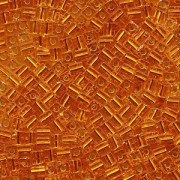 Miyuki Würfel Perlen, Cube, Square Beads 4mm 0008 transparent silverlined Orange 25gr