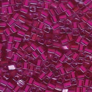 Miyuki Würfel Perlen, Cube, Square Beads 4mm 0209 insinde colorlined Fuchsia 20gr