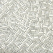 Miyuki Würfel Perlen, Cube, Square Beads 1,8mm 1104 insinde colorlined White 12gr