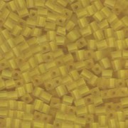 Miyuki Würfel Perlen, Cube, Square Beads 4mm 0136F transparent matt Yellow 25gr