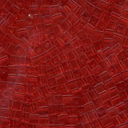 Miyuki Würfel Perlen, Cube, Square Beads 1,8mm 0140 transparent Medium Red 12gr
