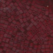 Miyuki Würfel Perlen, Cube, Square Beads 4mm 0141F transparent matt Dark Red 20gr