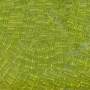 Miyuki Würfel Perlen, Cube, Square Beads 1,8mm 0143 transparent Lime Green 12gr
