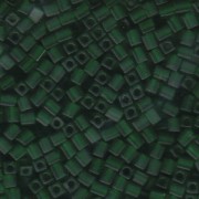 Miyuki Würfel Perlen, Cube, Square Beads 4mm 0146F transparent matt Green 20gr
