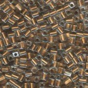 Miyuki Würfel Perlen, Cube, Square Beads 1,8mm 0234 insinde colorlined Gold 12gr