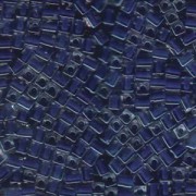 Miyuki Würfel Perlen, Cube, Square Beads 1,8mm 0239 insinde colorlined Cobalt Blue 12gr