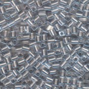 Miyuki Würfel Perlen, Cube, Square Beads 1,8mm 0242 insinde colorlined Silver 12gr